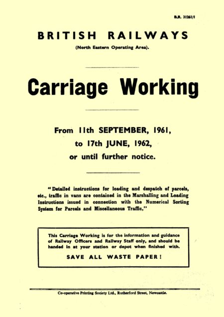 BR (NER) Carriage Working, September 1961 – June 1962